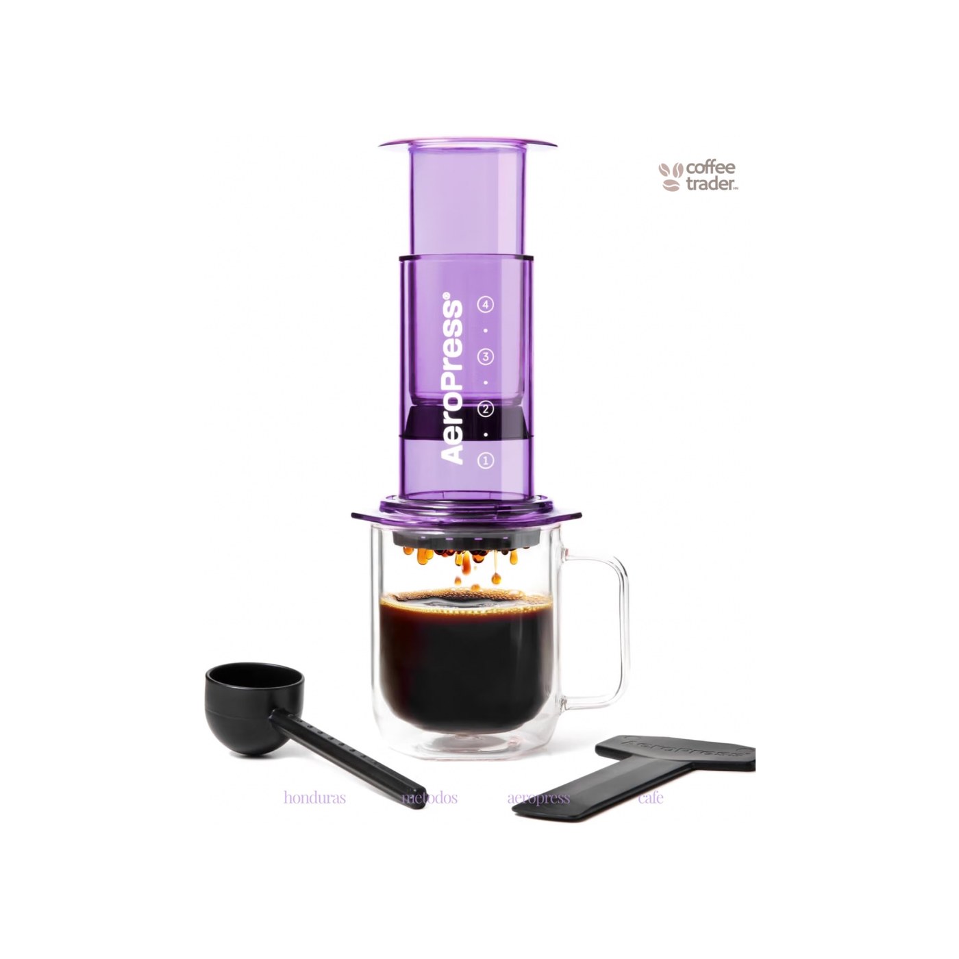 AeroPress Transparente – Morada, Método