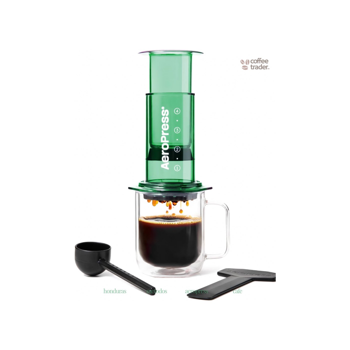 AeroPress Transparente – Verde, Método